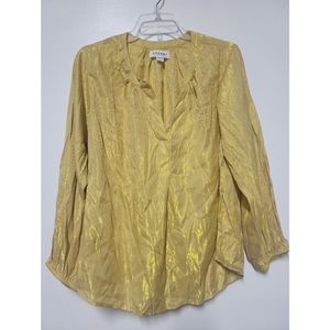 Anthropologie velvet metallic blouse size XL